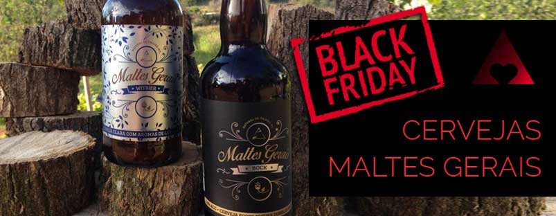 Promoção de black november de cerveja artesanal Maltes Gerais nos estilos Bock e Witbier