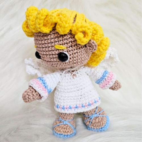 Amigurumi Articulado Anjo da Guarda de Crochê - 17 cm