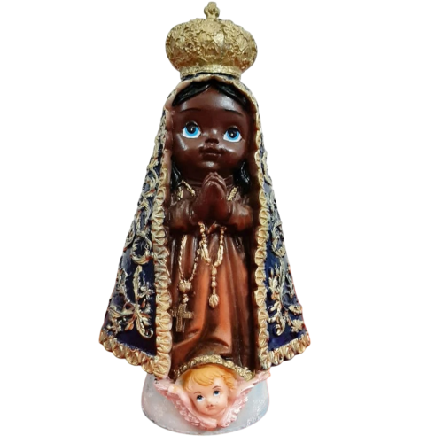 Imagem Infantil de Nossa Senhora Aparecida em Resina - 15 cm