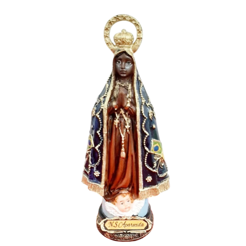 Imagem de Nossa Senhora Aparecida com Auréola em Resina - 15 cm