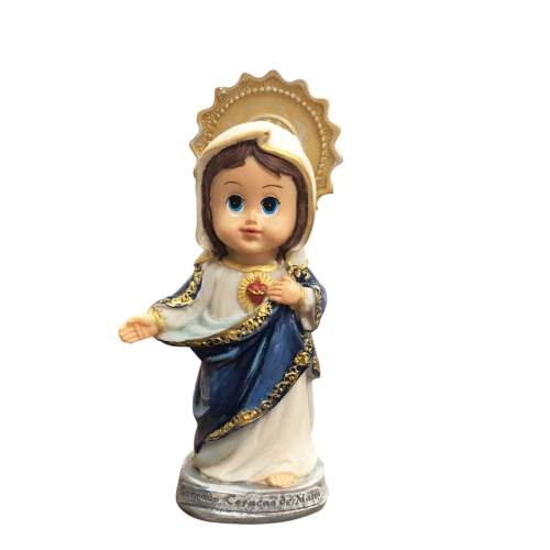 Imagem Infantil do Sagrado Coração de Maria em Resina - 15 cm